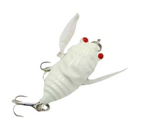 2 PCS White Artificial Silkworm Men Fishing Lures/Hooks