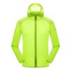 Super Lightweight Quick Dry Jackets UV Protector Windproof Skin Coat,Light Green