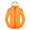Quick Dry Windproof Skin Coat Super Lightweight UV Protector Jackets,Orange