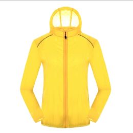 Lightweight UV Protector Quick Dry Windproof Skin Coat Sports Jacket,Yellow