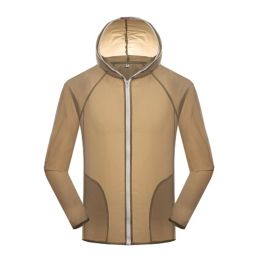 Outdoor Lightweight Outwear UV Protector Quick Dry Windproof Skin Coat, Khaki