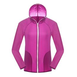 Ladies Lightweight UV Protector Windproof Outdoor Quick Dry Skin Coat,Purple
