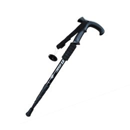 Outdoor Ultralight Hiking Stick Adjustable T-shaped Trekking Poles ,Black