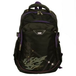 Blancho [Purple Zipper] Chic Multiurpose Backpack / School Bag / Dayback / Outdoor Backpack - Black