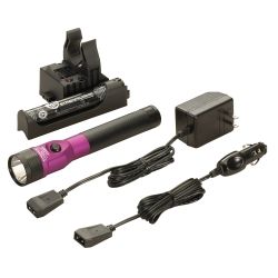 Stinger LED Rechargeable Flashlight with AC/DC and PiggyBack Holder - Purple