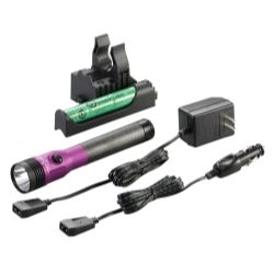 Stinger DS LED HL Rechargeable Flashlight, 120/DC PiggyBack Holder, Purple, 800 Lumens