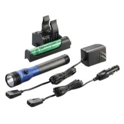 Stinger DS LED HL Rechargeable Flashlight, 120/DC PiggyBack Holder, Blue, 800 Lumens