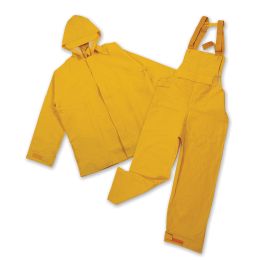 Stansport PVC/Polyester Commercial Rain Suit-Yellow Large